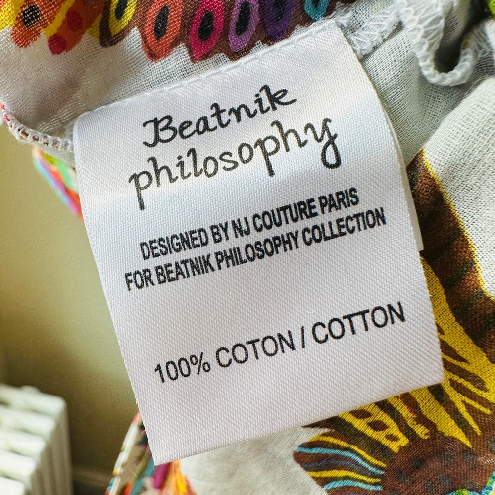 Beatnik Philosophy Frida Kahlo Sacred Heart Cotton Shirt Dress Multi Color M/L - Picture 7 of 7